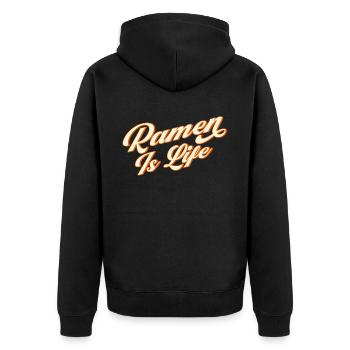 Ramen Nudel Liebhaber Essstäbchen Japanische Nudel - Unisex Premium Bio Zip Hoodie - Schwarz - Hinten - Nico (187cm)