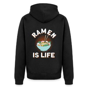 Ramen Nudel Liebhaber Essstäbchen Japanische Nudel - Unisex Premium Bio Zip Hoodie - Schwarz - Hinten - Nico (187cm)