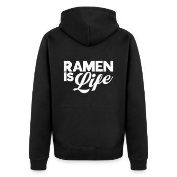 Ramen Nudel Liebhaber Essstäbchen Japanische Nudel - Unisex Premium Bio Zip Hoodie - Schwarz - Hinten - Nico (187cm)