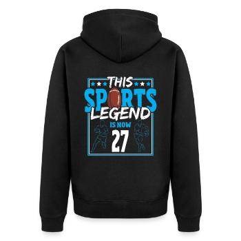 This sports legend is now 27, rugby game 27. - Unisex Premium Organic Zip Hoodie - black - Back - Nico (187cm)