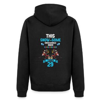 Snowmobile Design for Skidoo Rider Birthday - Unisex Premium Organic Zip Hoodie - black - Back - Nico (187cm)