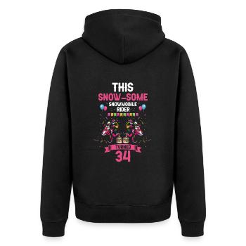Snowmobile design for skidoo riders birthday - Unisex Premium Organic Zip Hoodie - black - Back - Nico (187cm)