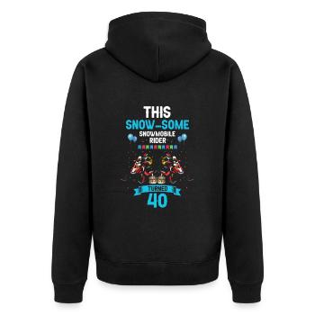 Snowmobile Design for Skidoo Rider Birthday - Unisex Premium Organic Zip Hoodie - black - Back - Nico (187cm)