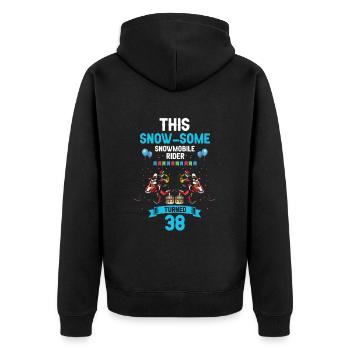 Snowmobile Design for Skidoo Rider Birthday - Unisex Premium Organic Zip Hoodie - black - Back - Nico (187cm)
