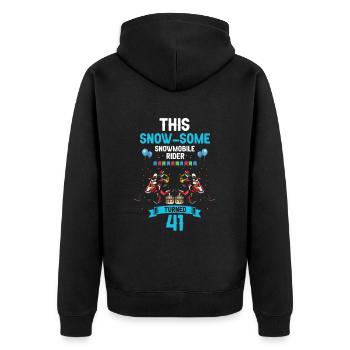 Snowmobile Design for Skidoo Rider Birthday - Unisex Premium Organic Zip Hoodie - black - Back - Nico (187cm)