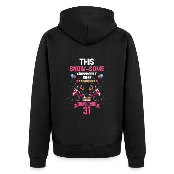 Conception de motoneige pour l’anniversaire de la motoneige - Veste à capuche bio Premium Unisexe - noir - Dos - Nico (187cm)