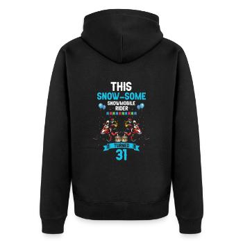 Snowmobile Design for Skidoo Rider Birthday - Unisex Premium Organic Zip Hoodie - black - Back - Nico (187cm)