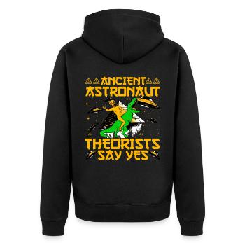 Les théoriciens des anciens astronautes disent oui - Veste à capuche bio Premium Unisexe - noir - Dos - Nico (187cm)