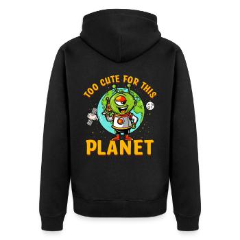 Trop mignon pour cette planète - Veste à capuche bio Premium Unisexe - noir - Dos - Nico (187cm)