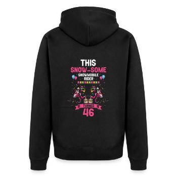 Snowmobile Design for Skidoo Rider Birthday - Unisex Premium Organic Zip Hoodie - black - Back - Nico (187cm)