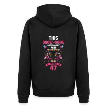 Conception de motoneige pour l’anniversaire des skieurs - Veste à capuche bio Premium Unisexe - noir - Dos - Nico (187cm)