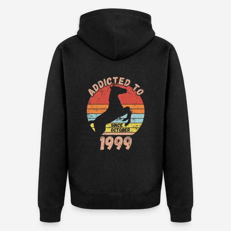 Anniversaire Équitation Octobre 1999 - Veste à capuche bio Premium Unisexe - noir