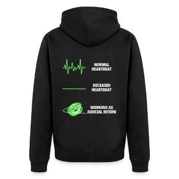 Judicial Intern Funny Judicial Worker - Unisex Premium Bio Zip Hoodie - Schwarz - Hinten - Nico (187cm)