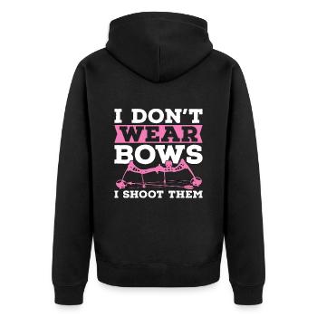 Archery I Don't Wear Arrow Shooting Crossbow Archer - Unisex Premium Organic Zip Hoodie - black - Back - Nico (187cm)