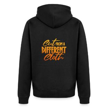 Hip Hop - Unisex Premium Bio Zip Hoodie - Schwarz - Hinten - Nico (187cm)