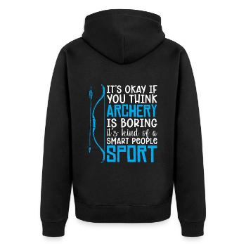 Archery Its Okay If Target Crossbow Hunting Archer - Unisex Premium Organic Zip Hoodie - black - Back - Nico (187cm)