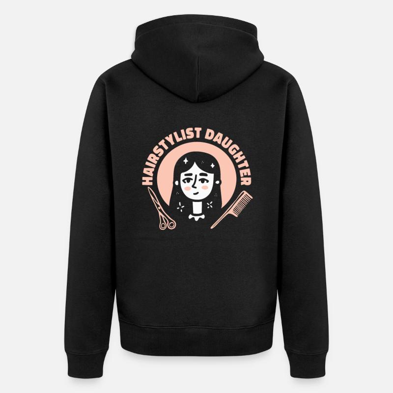 Coiffeuse Coiffeuse Fille - Veste à capuche bio Premium Unisexe - noir
