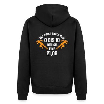 Semi-marathon, marathon, coureur - Veste à capuche bio Premium Unisexe - noir - Dos - Nico (187cm)
