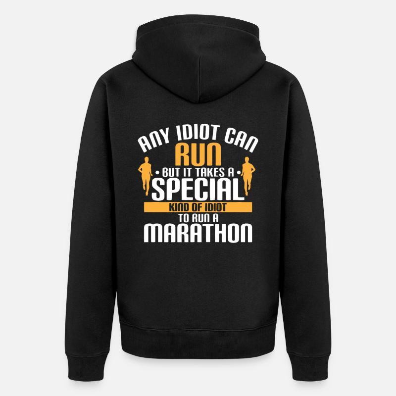 Semi-marathon, marathon, coureur - Veste à capuche bio Premium Unisexe - noir