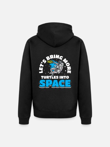 Rocket Ship Satellite Astronauts - Unisex Premium Organic Zip Hoodie - black