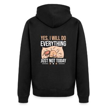 Fatigue Lapin Paresseux Sommeil Ennuyé Ka - Veste à capuche bio Premium Unisexe - noir - Dos - Nico (187cm)