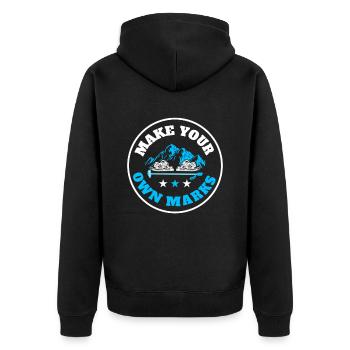 Snowshoe Winter Hiking Lovers Snowshoe Wa - Unisex Premium Organic Zip Hoodie - black - Back - Nico (187cm)
