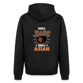 Afro Half Black Asian Blasin - Veste à capuche bio Premium Unisexe - noir - Dos - Nico (187cm)