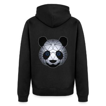 Panda animal motif animal face panda bear motif - Unisex Premium Organic Zip Hoodie - black - Back - Nico (187cm)