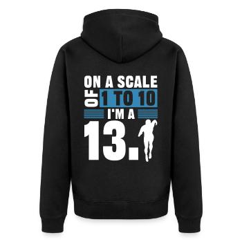 Half Marathon, Marathon, Runner - Unisex Premium Organic Zip Hoodie - black - Back - Nico (187cm)