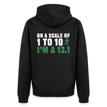 Half Marathon, Marathon, Runner - Unisex Premium Organic Zip Hoodie - black - Back - Nico (187cm)
