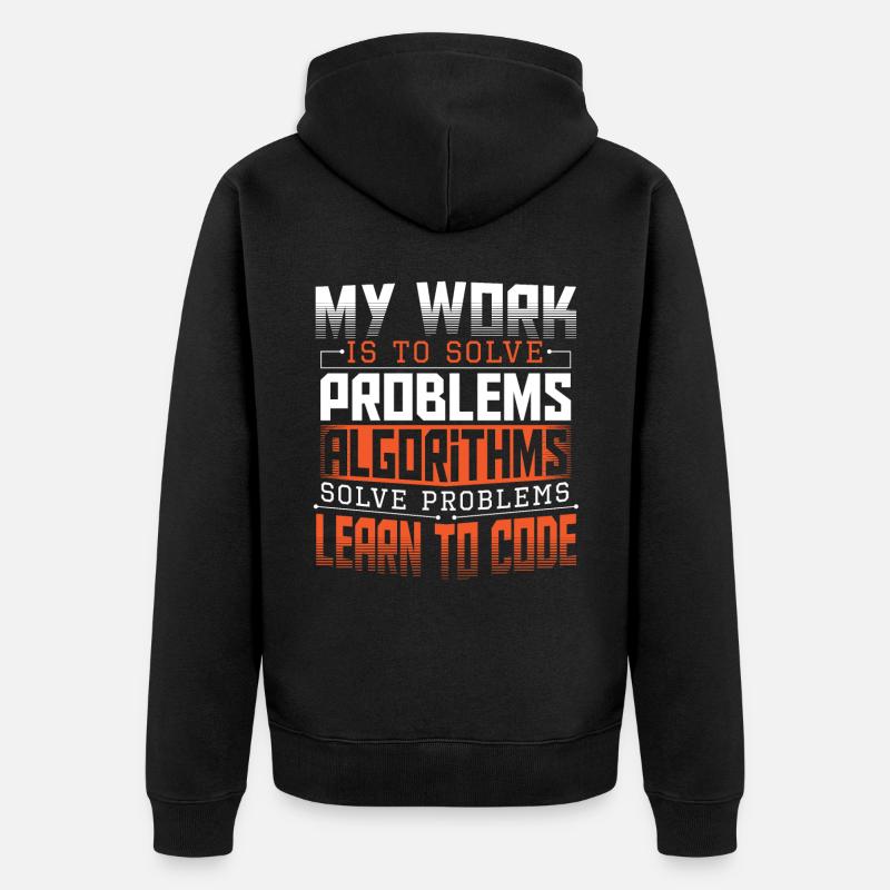 HTML Ingénieur Informatique Hacker - Veste à capuche bio Premium Unisexe - noir