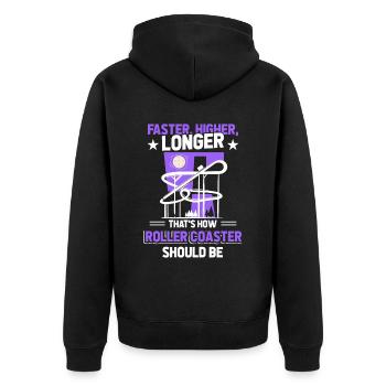 Park Vergnügungspark Achterbahn - Unisex Premium Bio Zip Hoodie - Schwarz - Hinten - Nico (187cm)