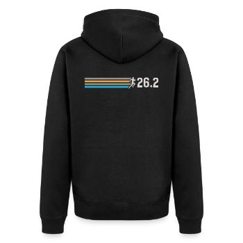 Semi-marathon, marathon, coureur - Veste à capuche bio Premium Unisexe - noir - Dos - Nico (187cm)