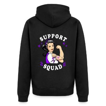 Premature Birth Conscious Purple Bow - Unisex Premium Organic Zip Hoodie - black - Back - Nico (187cm)