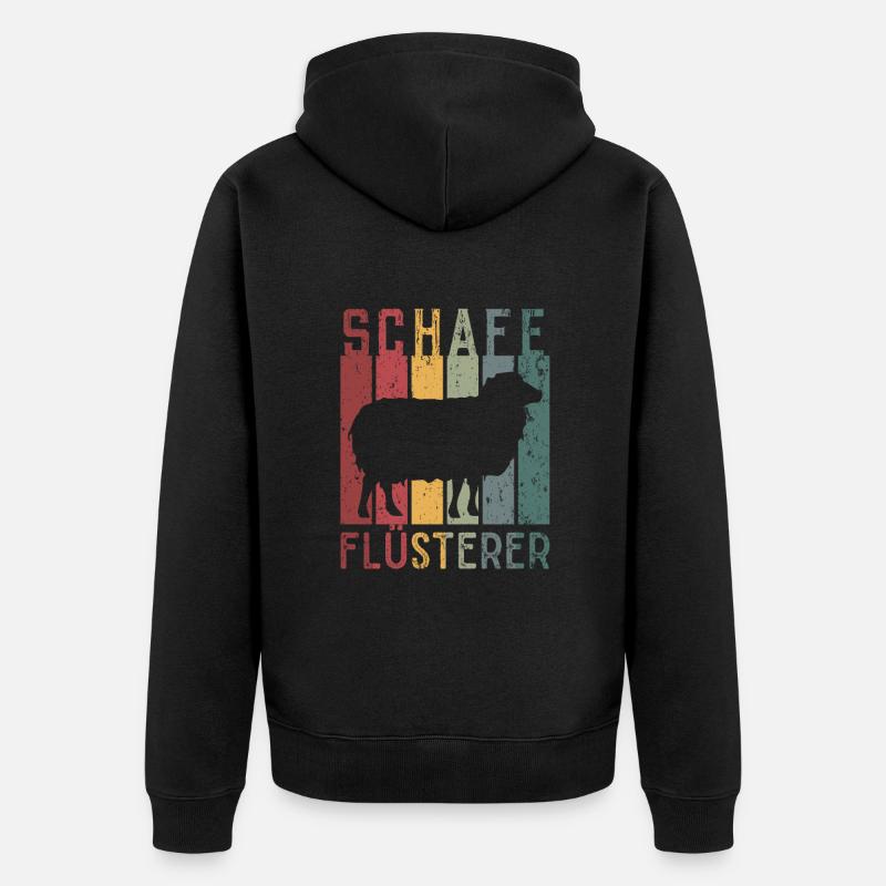 Schafe Flüsterer - Unisex Premium Bio Zip Hoodie - Schwarz