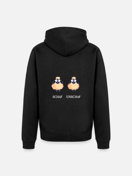 Schaf unschaf - Unisex Premium Bio Zip Hoodie - Schwarz