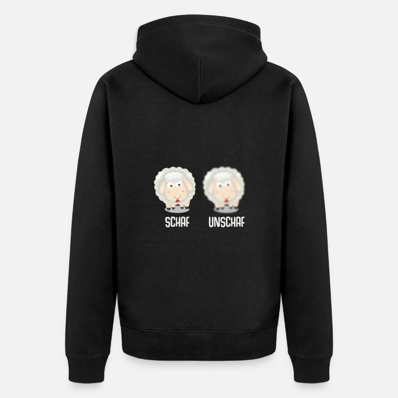 Schaf unschaf - Unisex Premium Bio Zip Hoodie - Schwarz