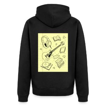 Downtown Girl Aesthetic Pattern Coquette Aesthetic - Unisex Premium Organic Zip Hoodie - black - Back - Nico (187cm)