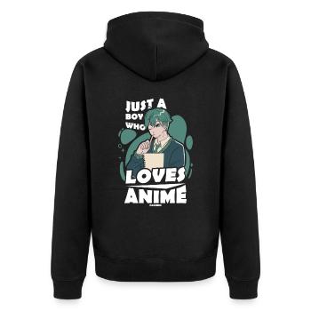 J’aime Anime Japon Manga Cosplay Nerd Cadeau - Veste à capuche bio Premium Unisexe - noir - Dos - Nico (187cm)