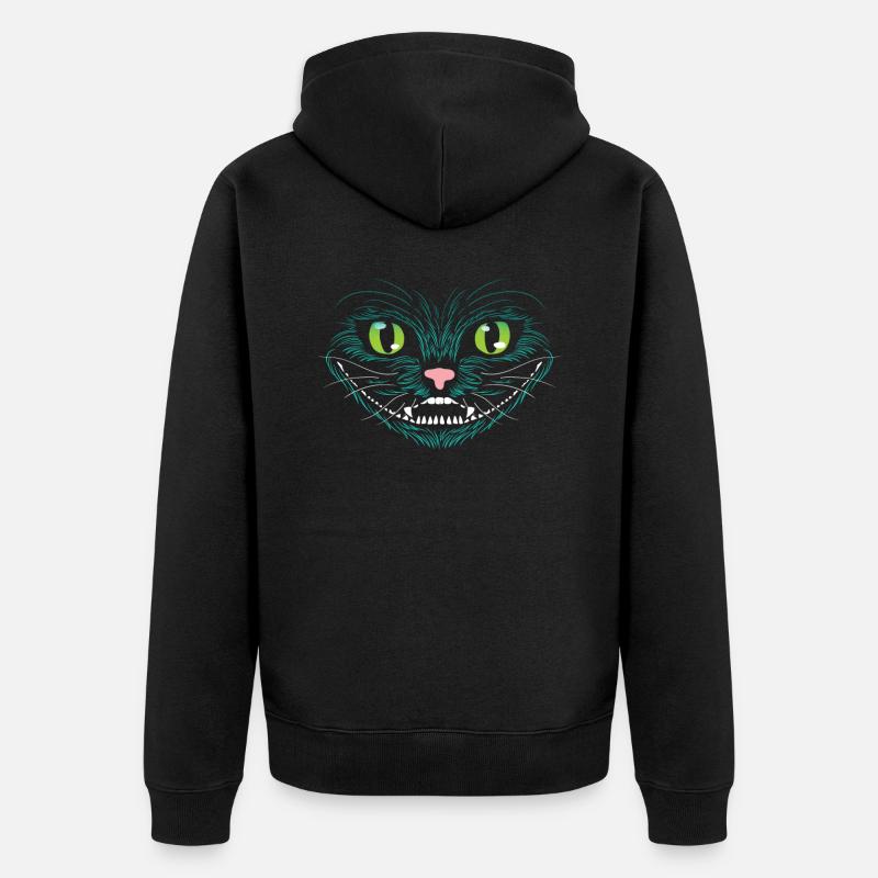 Chat Grin - Veste à capuche bio Premium Unisexe - noir