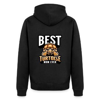 Tortoise - Unisex Premium Organic Zip Hoodie - black - Back - Nico (187cm)