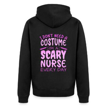 Brauch kein Kostüm bin Grusel Krankenschwester - Unisex Premium Bio Zip Hoodie - Schwarz - Hinten - Nico (187cm)
