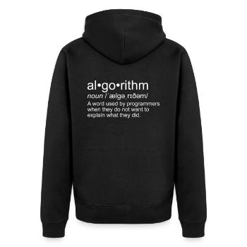 Algorithm for programmers - Unisex Premium Organic Zip Hoodie - black - Back - Nico (187cm)