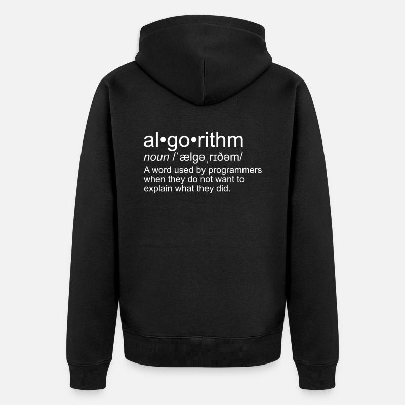 Algorithme pour programmeurs - Veste à capuche bio Premium Unisexe - noir