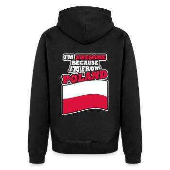 Pologne Pole Polska Drapeau polonais - Veste à capuche bio Premium Unisexe - noir - Dos - Nico (187cm)