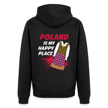Pologne Pole Costume Polonais - Veste à capuche bio Premium Unisexe - noir - Dos - Nico (187cm)