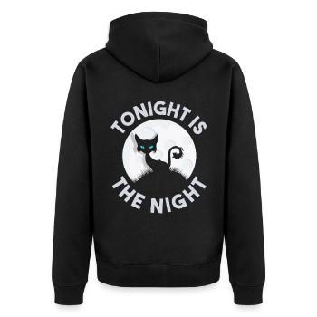 Ce soir, c’est la nuit Black Cat Halloween - Veste à capuche bio Premium Unisexe - noir - Dos - Nico (187cm)