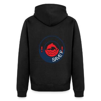 Save The Aquatic Life Sea Protection Support - Unisex Premium Organic Zip Hoodie - black - Back - Nico (187cm)