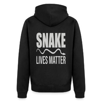 Snake Lives Matter Snakes Protection Support - Unisex Premium Organic Zip Hoodie - black - Back - Nico (187cm)