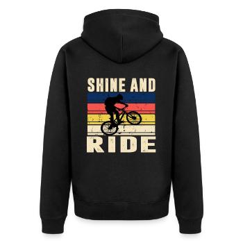 Shine And Ride Cool Quotes - Unisex Premium Organic Zip Hoodie - black - Back - Nico (187cm)